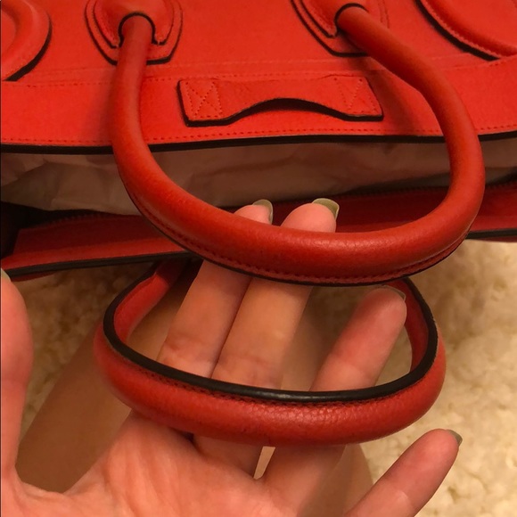 Celine Micro Red Luggage Tote - Picture 16 of 16